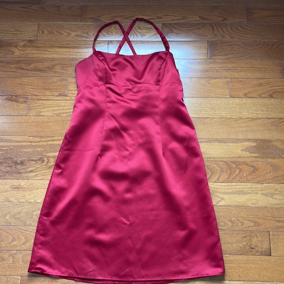 BILL LEVKOFF Dress Formal Cranberry Red Prom Wedding Straps Womens 18 - Picture 4 of 15